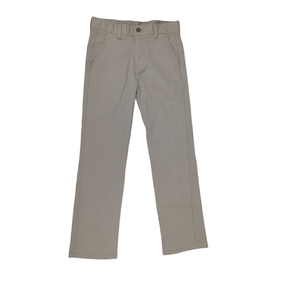 EUC Chaps Khaki Dress Pants Cotton Blend Boys US 12 Flat Pockets - Picture 3 of 10